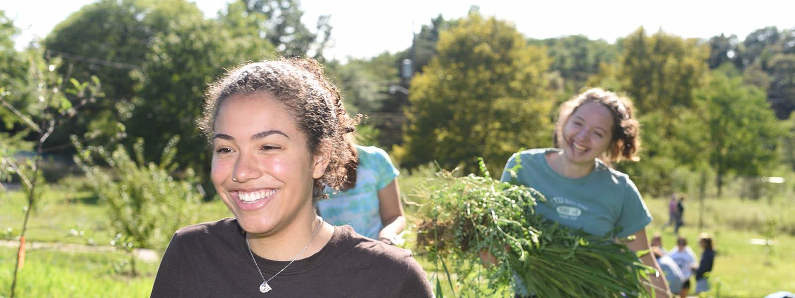 Photo of a smiling Chatham University student